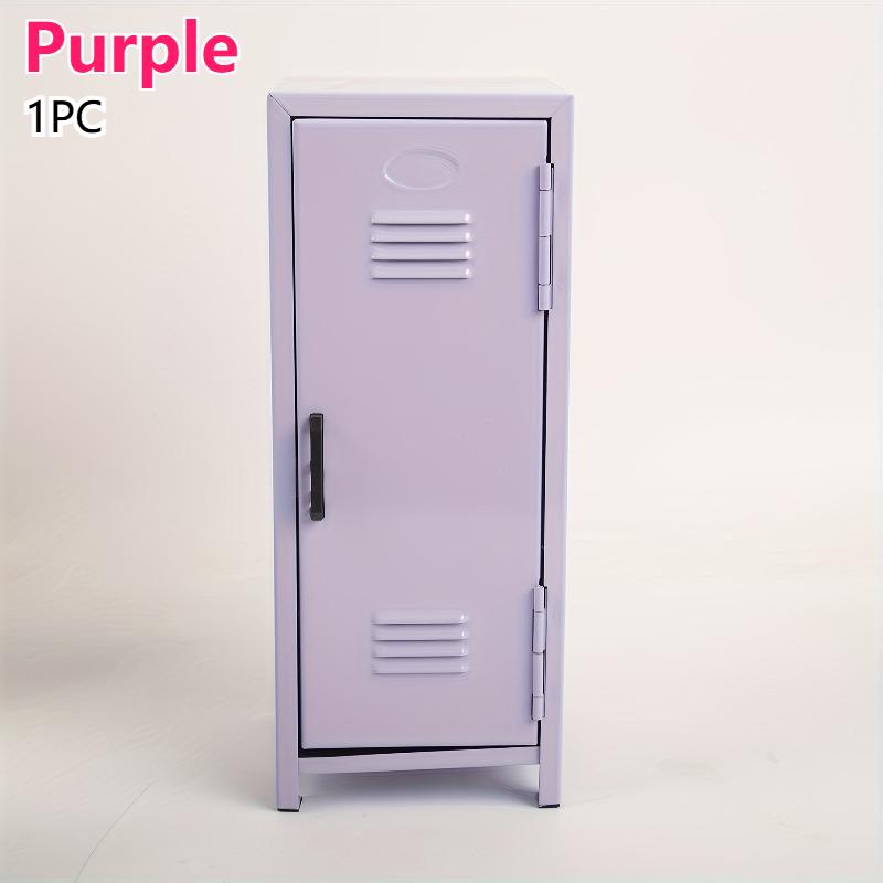 

Pink Lavender Small Cabinet Metal Desktop Cute Storage Girl Locker Organizer Table Decor Kawaii Desktop Storage Cabinets Ins