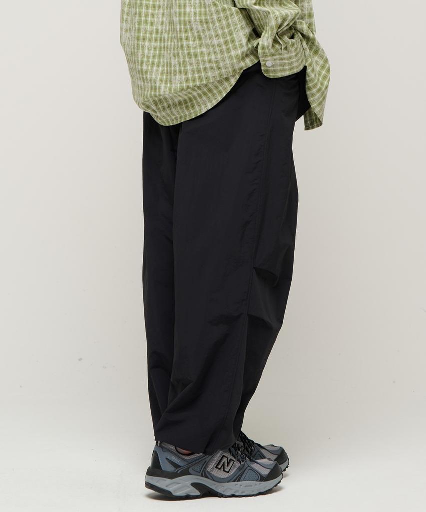 CARGOBROS Wide Parachute Elastic Pants (Black)