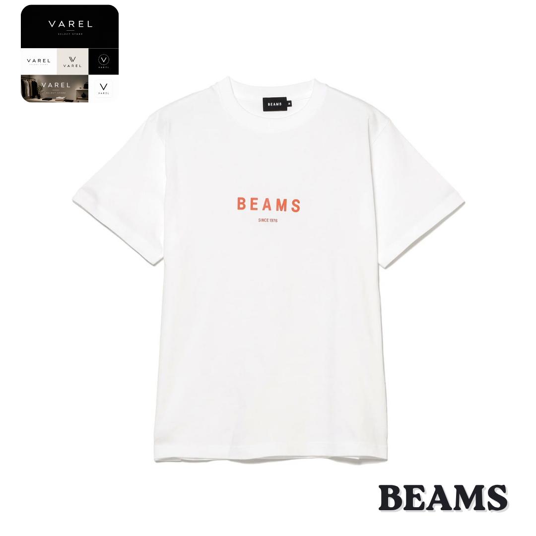BEAMS Logo T-Shirt Men White Japan Streetwear Casual Tee S