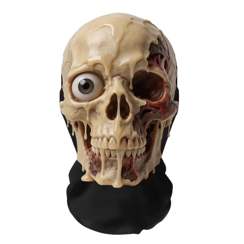 1Pcs Horror Skull Zombie Full Face Mask Breathable Mesh Headgear Cosplay Prop For Halloween Party Prank Carnival Costume