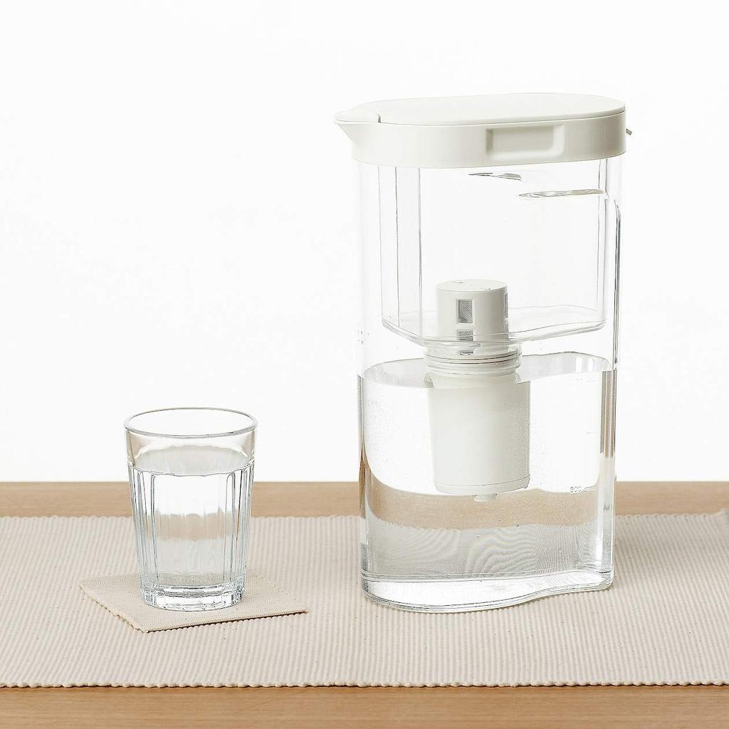 MUJI Acrylic Water Filter Pitcher, Water Filter Capacity Approx. 1.1L, 18590674, Transparent