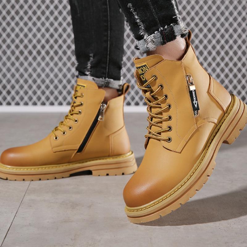 Fashion Winter Velvet Warm Platform Ankle Boots for Men Designer Soft-soled Men's Cotton Shoes Fashion Cow Leather Luxury Boots Male