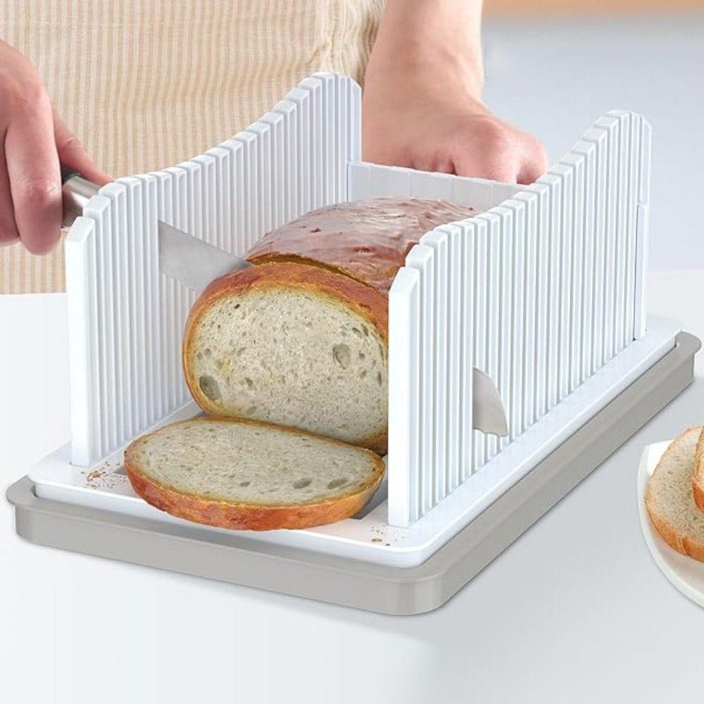 With Bread Crumb Tray Toast Slicer Adjustable Width Bread Slicing Plate Manual Bread Slicer Loaf