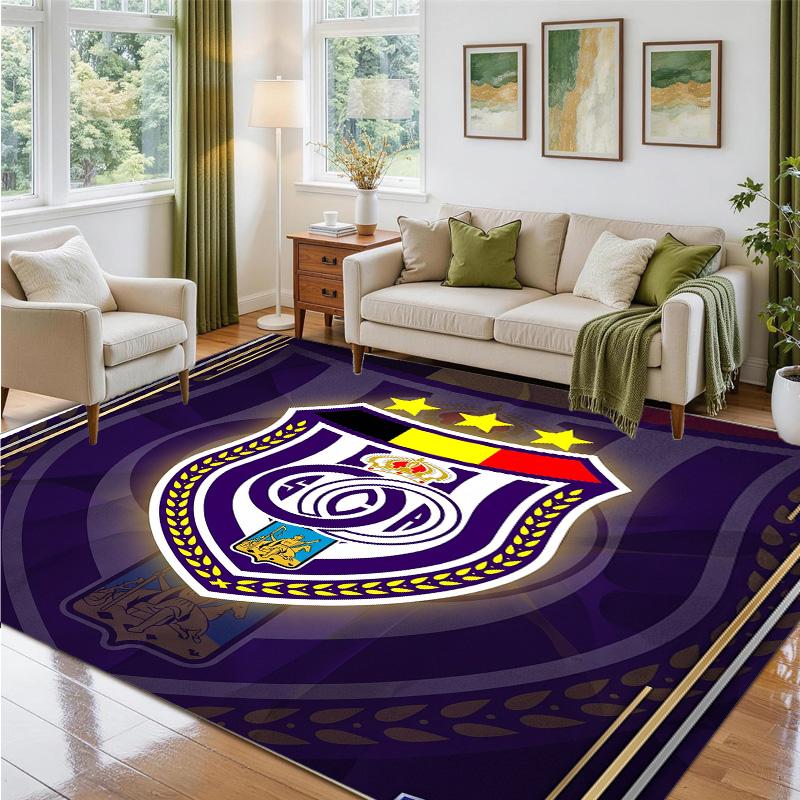 Anderlecht FC Design Crystal Velvet Rug Soft Decorative Mat for Bedroom Entrance