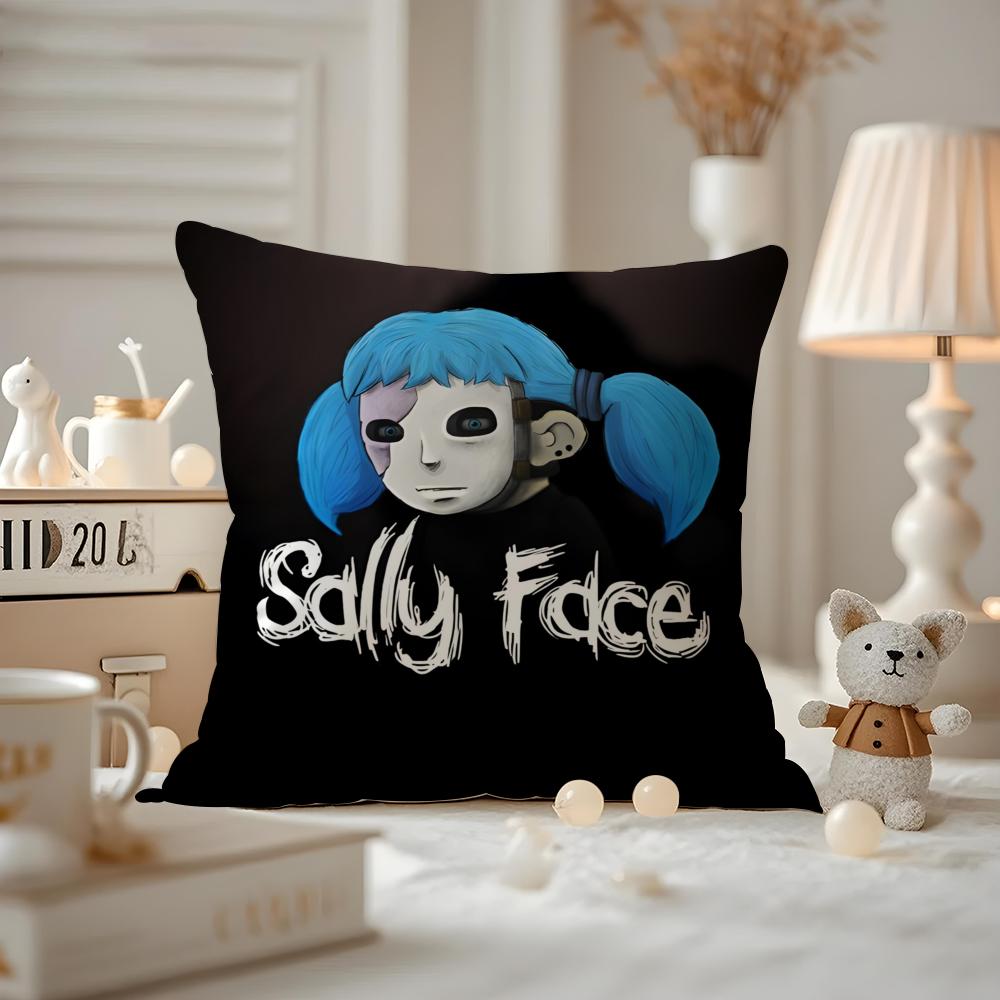 Funda de cojín Sally Face Estampada Funda de almohada Para Sala de estar Cubierta de cojín de sofá y Decoración de dormitorio