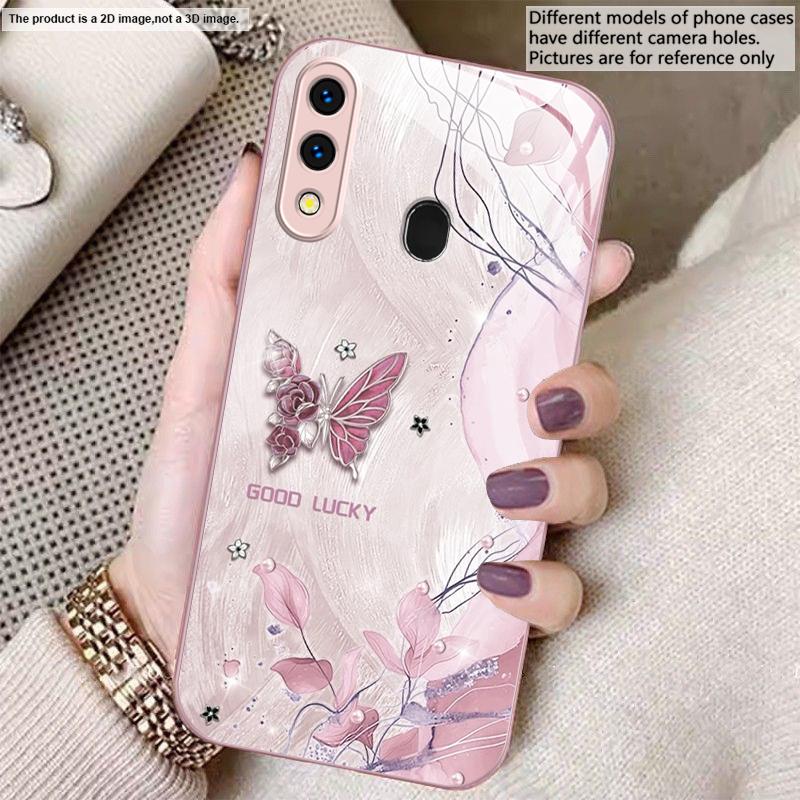 

Модный чехол-бабочка с розой для Samsung A20 30 22 23 24 25 26 A31 32 33 34 A35 42 50 51 52 53 54 55 56 70 71 72 73 стеклянный чехол для телефона Galaxy A20