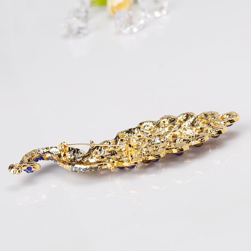 Animal Peacock Brooch Pin With Alloy Electroplating For Fashion Women
