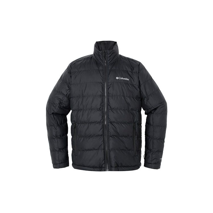 Columbia Logo Print Sports Warm Zip-Up Hooded Jacket Men Jackets Black WE0900-010