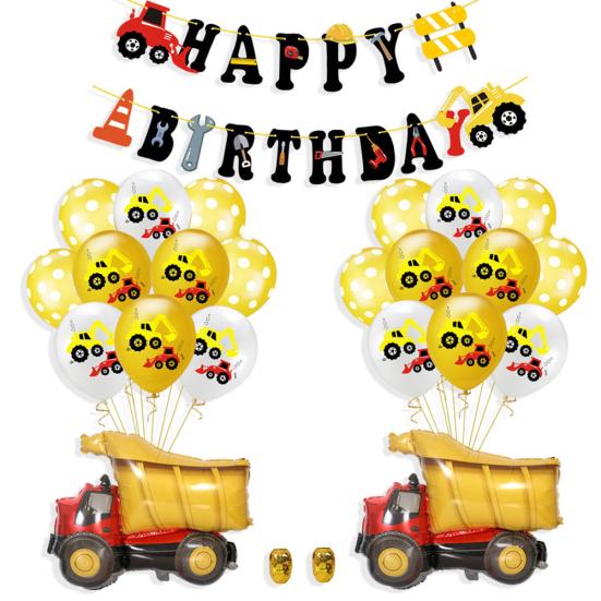 1Set Latex Kids Engineering Car Dot Balloon Boys Theme Birthday Party Gift Decor