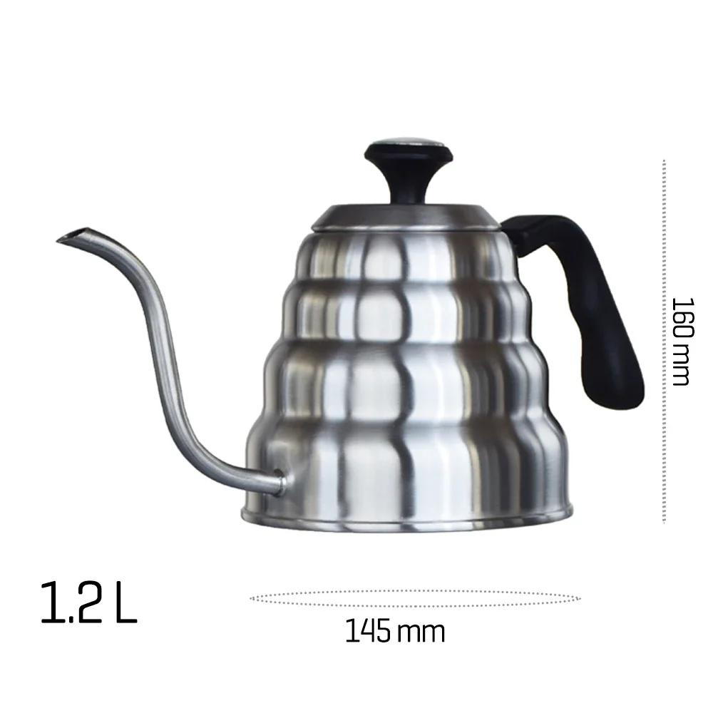 EXSX Coffee Kettle 1.2L Stainless Steel Pour Over Coffee Pot Kettle Drip Kettle with Thermometer For Home Office Cafetera