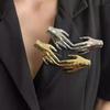 Hand Shape Hyperbole Brooches Gold Silver Punk Pin Brooches Fashion Palm Hand Brooch  Men Women