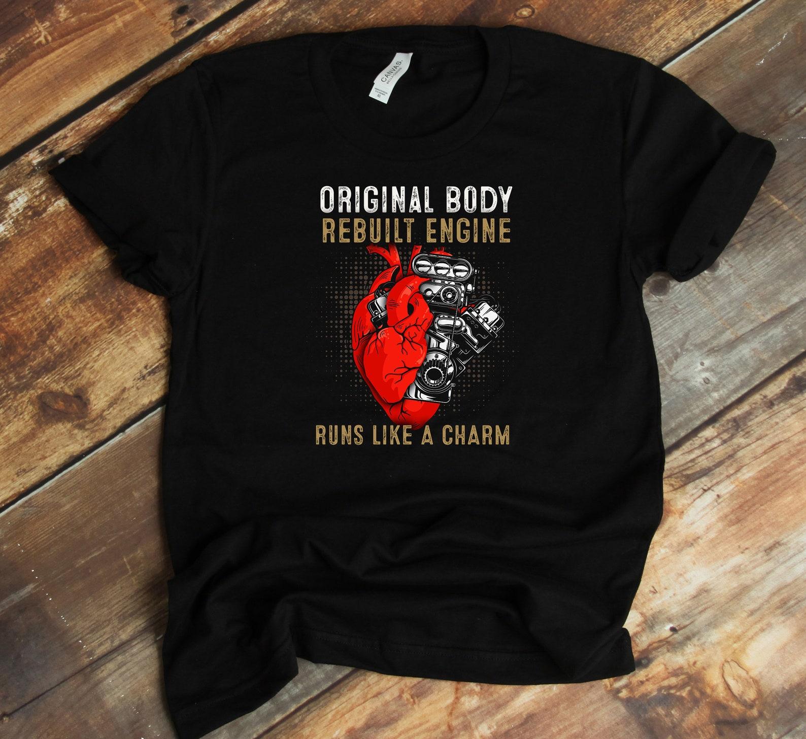Funny Open Heart Surgery T-Shirt - Recovery Heart Transplant Survivor Shirt L