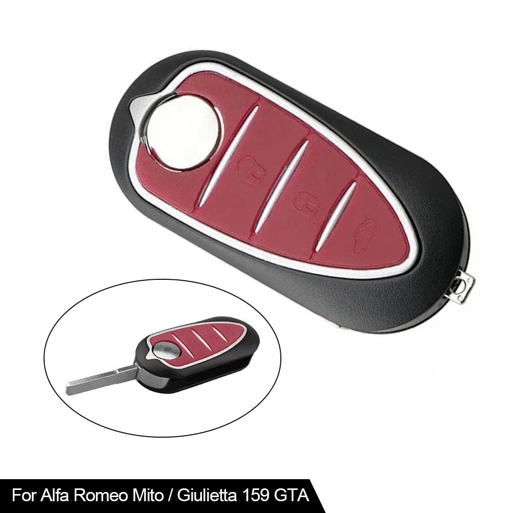 3 Tasten Fernbedienung Autoschlüsselgehäuse Fob Unbearbeiteter Schlüsselbart Passend Klappschlüsselhülle Abdeckung für Alfa Romeo Mito Giulietta 159 GTA