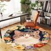 1pc cat flowers Round Chair mat office Area Rug - Non-Slip, Floor Mat for Office, Bedroom, and Indoor Decor p127027