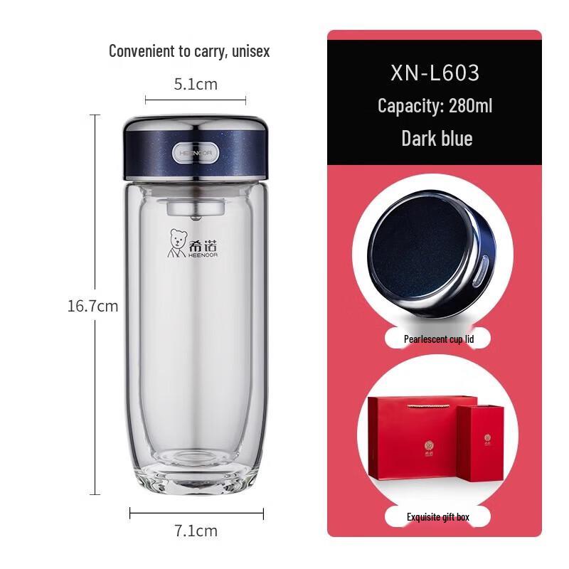 Heenoor Double Wall Insulated Glass Tea & Water Cup