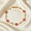 Elegantes stapelbares Blatt-Handgelenk-Schmuckstück Glänzende Zirkon-Handkette Modeaccessoire