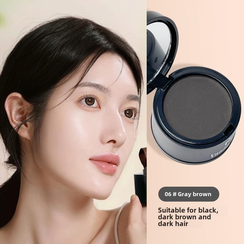 

Водостойкая пудра Fanlin Meidai для естественного покрытия линии роста волос и маскировки высокой линии лба. серый/коричневый