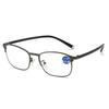 Stylish Metal Frame Anti-blue Light Reading Glasses for Middle-aged & Elderly