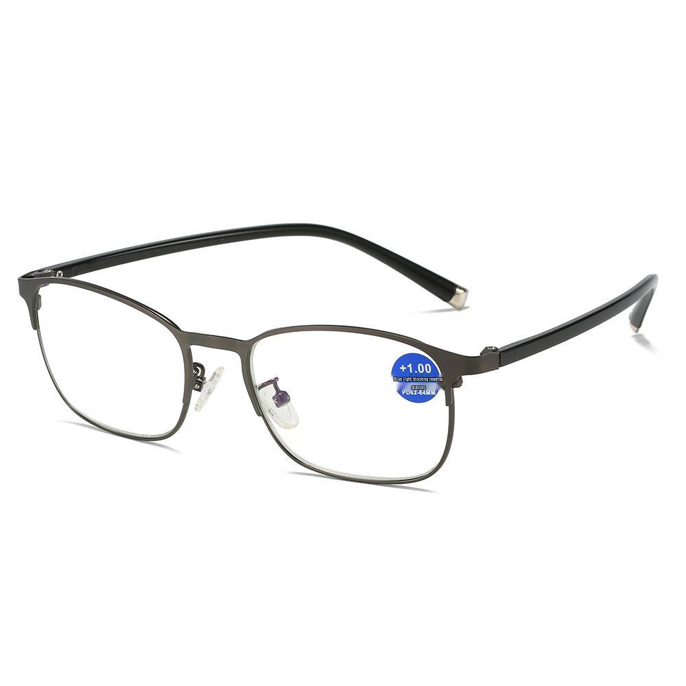 Stylish Metal Frame Anti-blue Light Reading Glasses for Middle-aged & Elderly