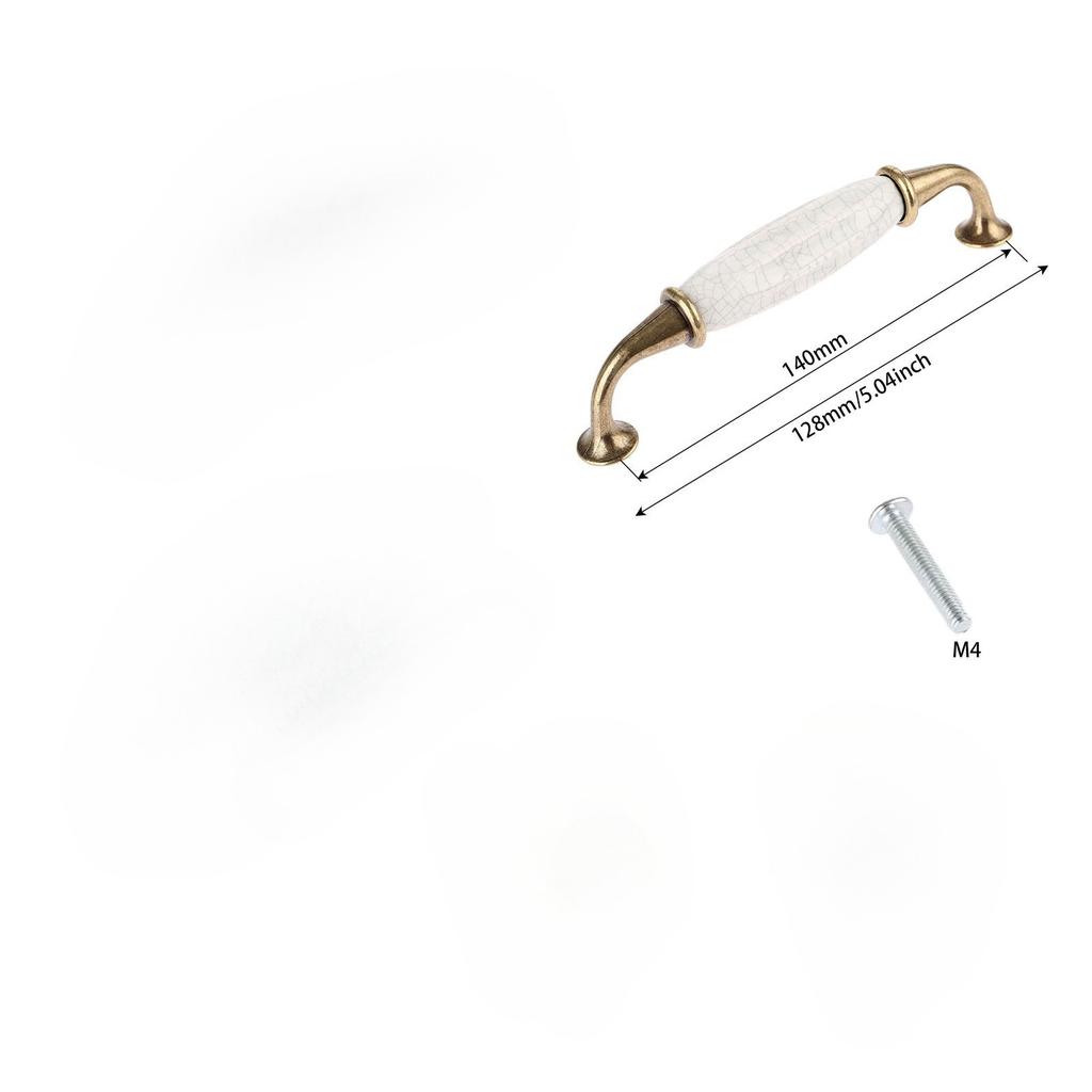 1Pc White Ceramic Door Furniture Handles with Screw European Antique Drawer Pulls Kitchen Cabinet Knobs and Handles Home Decor