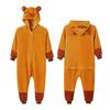 Cozy Cartoon Fleece Onesie Pajamas Couples Winter Home Sleepwear With Cow Nezha Capybara Disney Characters