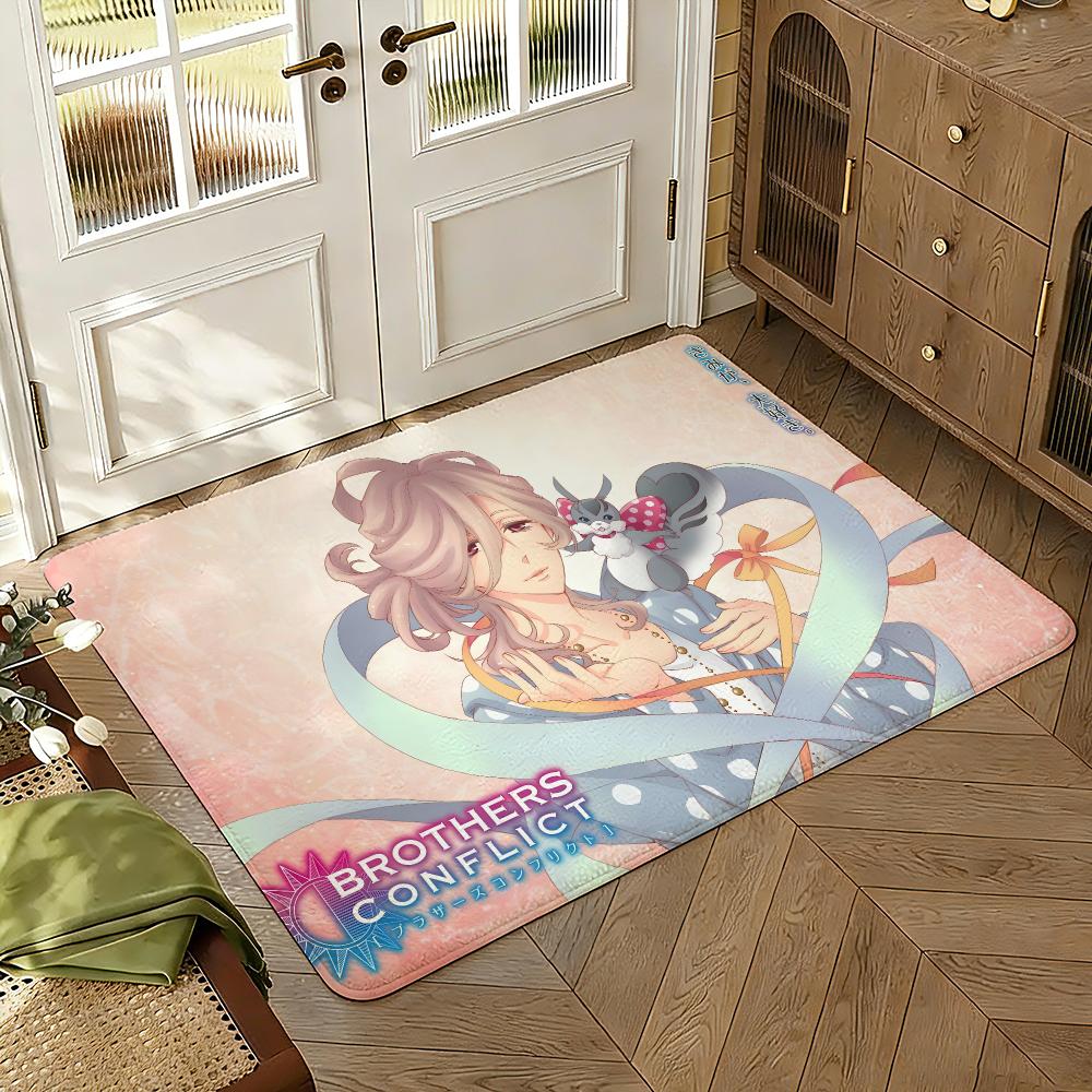 Brothers Conflict Floor Mat Soft Thickened Absorbent Non-Slip Bedroom Living Room Door Mat Home Decor Flannel Rugs