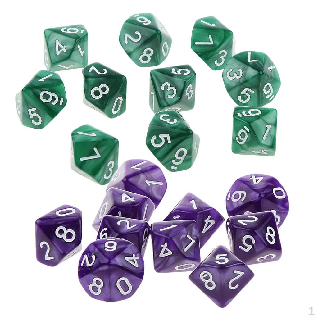 10 Pieces Of Acrylic Sided D10 Game For Board Games