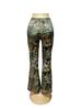 European-American Retro Print Elastic Waist Flare Sweatpants for Autumn Women