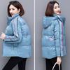 Winter Woman Wash-Free Glossy Parka Loose Thickened Warm Hooded Parka Short Windproof Waterproof Jacket