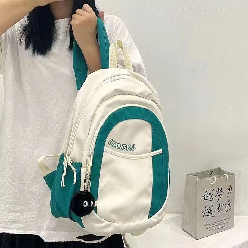 IELGY Schoolbag Female College Students Original Design Sense Niche Simple Versatile Korean Junior High School High School Students Backpack Female