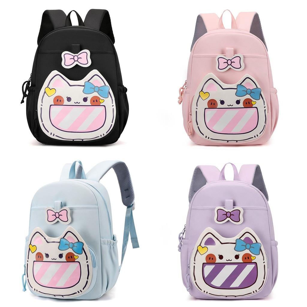 Adorable Cat Graphic Backpack For Students Featuring Large Capacity And Waterproof Nylon Fabric