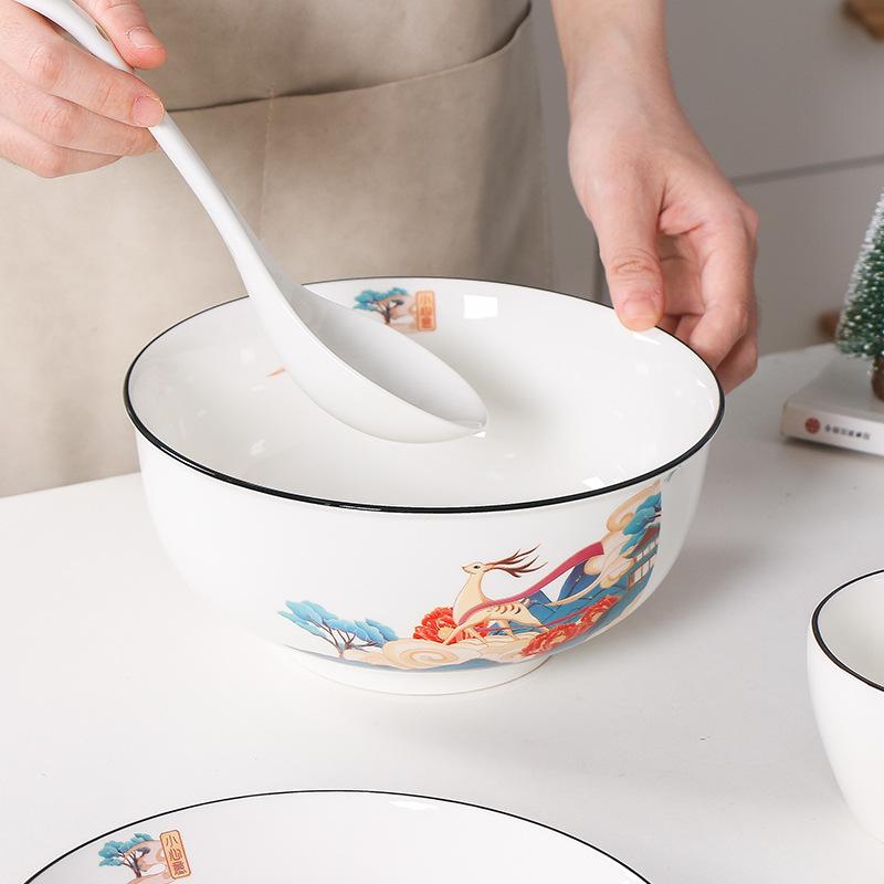 Style Pallet New Chinese Guochao Chinese Style Ceramic Set Gift Box Tableware And Chopsticks Gift Guochao Gift Box