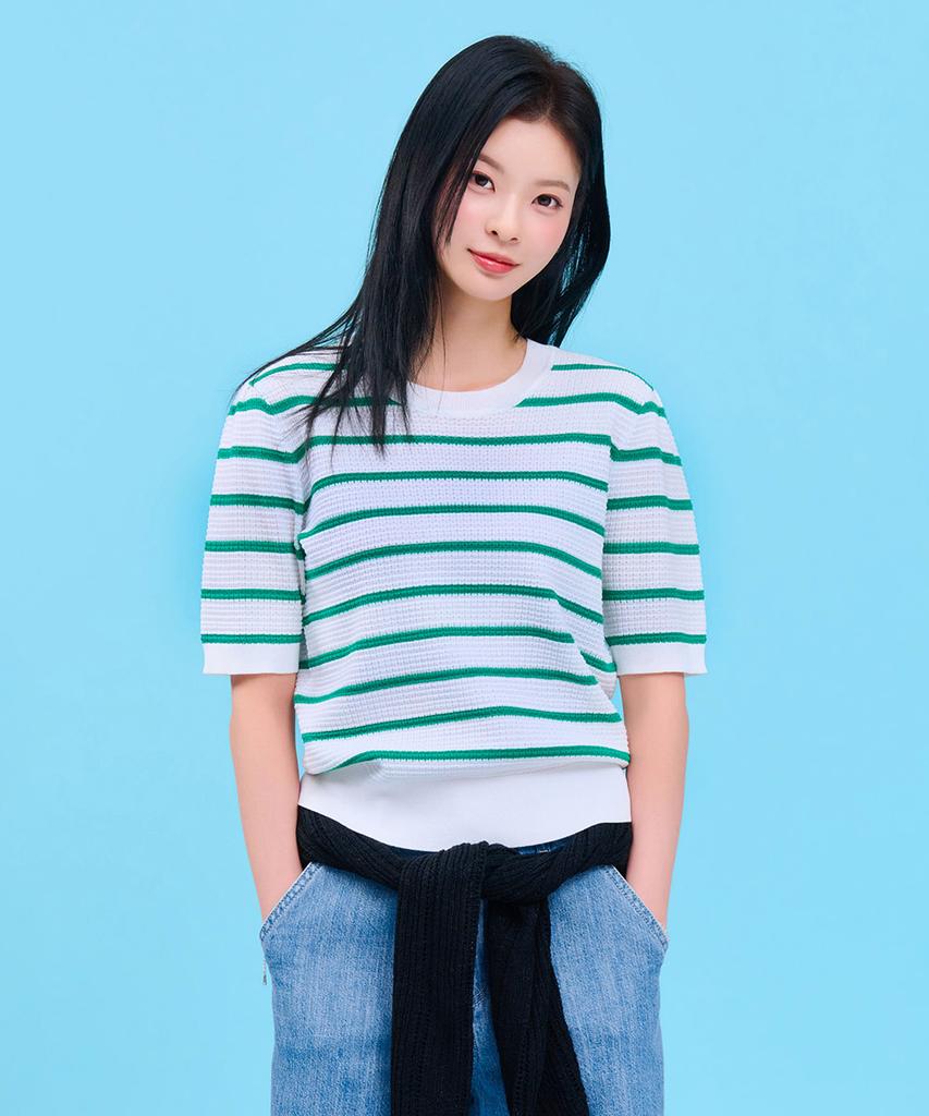 CHASECULT Women'S Striped Short Sleeve Summer Knit-Fbrg5673D0H