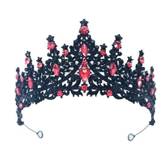 כתר לנשים משובץ אבני קריסטל נוצצות נזר כלה התאמה בטוחה קל משקל כתר נסיכה עם קצוות מעוקלים סיכות אביזרי שיער