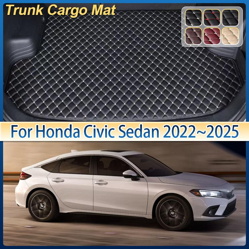 For Honda Civic FL Hatchback 2022~2025 2023 2024 Leather Car Trunk Mat Anti-dirty Cargo Storage Cushion Boot Carpet Accessories