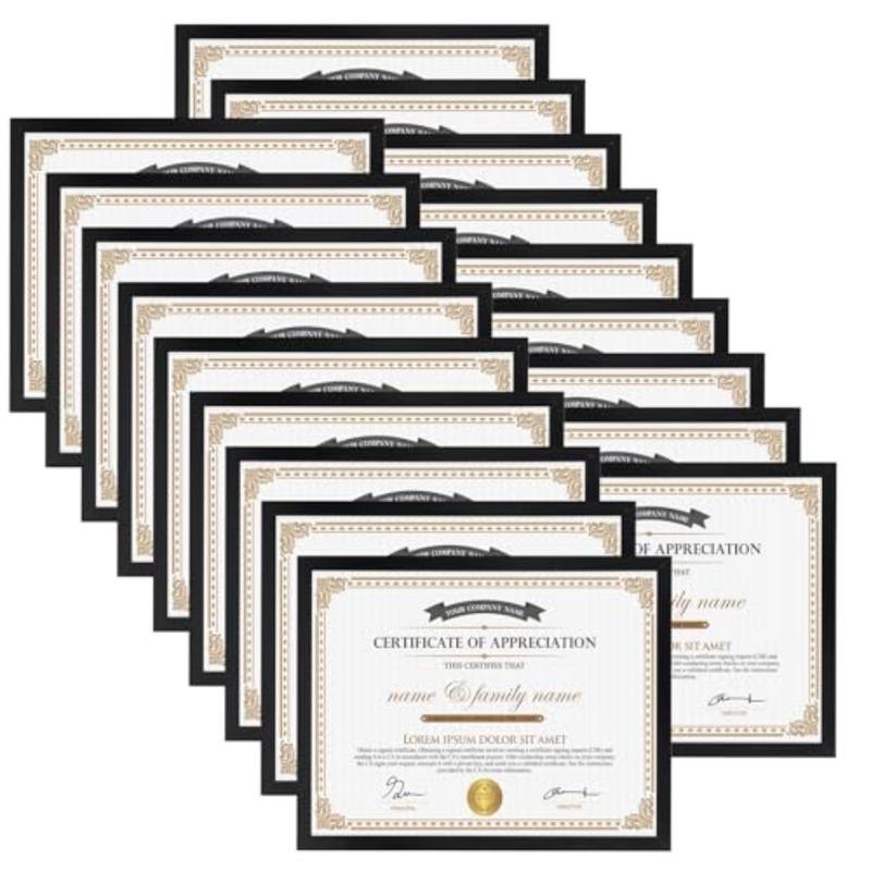 18 Packs 8.5x11 Multi Plastic Picture Frames Set with Plastic Cover Certificate Frames for Document Diploma Award Light Weight