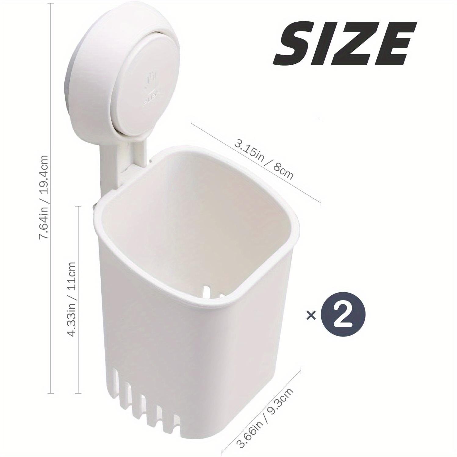 Suction Cup Toothbrush Holder - No Drill Bathroom Organizer with Self-Draining Design, Strong Adhesive Shower Caddy