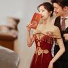 Toast Bride 1011 Summer New Red Large Size Long Tassel Wedding Return Engagement Dress Women