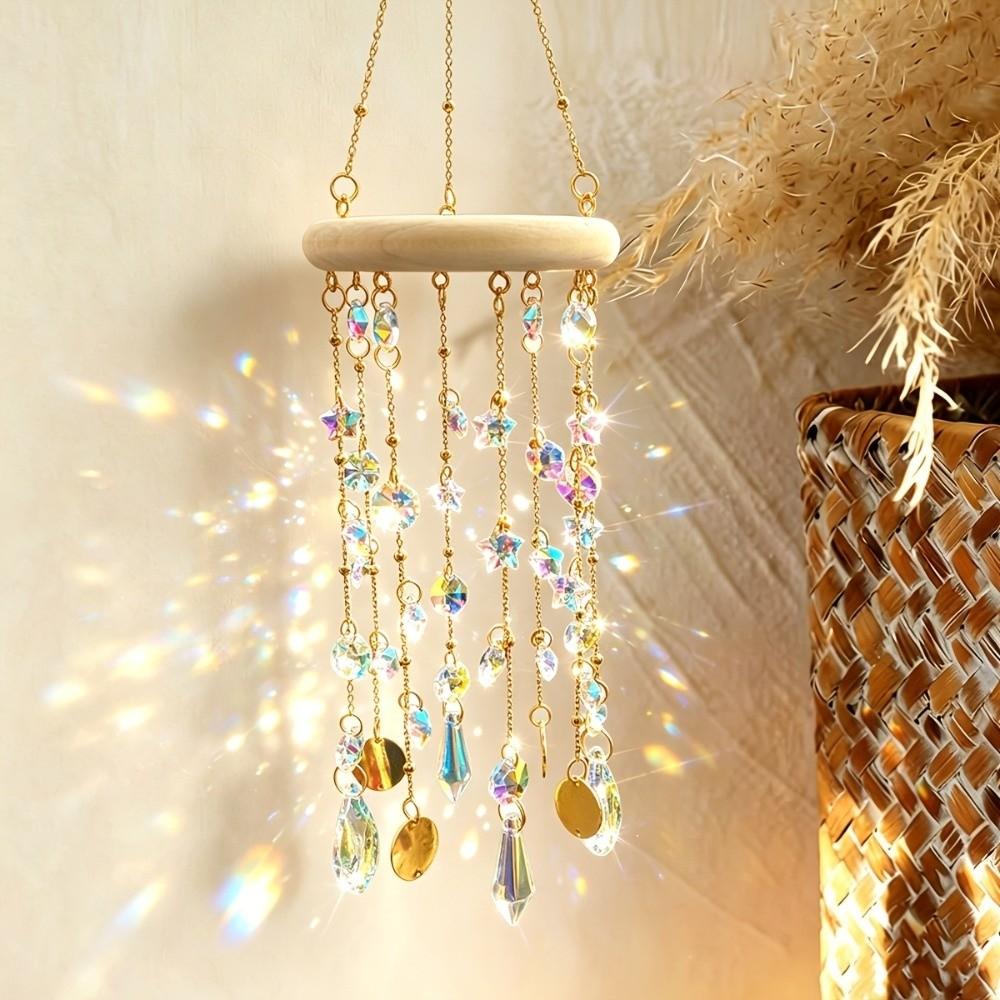 Exquisite Crystal Sun Catcher Hanging Window Hanging Decor Wind Chime Outdoor Balcony
