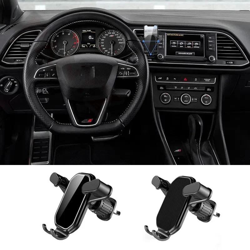 Universal Gravity Car Cell Phone Holder For Seat Leon Ibiza Alhambra Exeo Altea Arona Ateca Mii Air Vent Clip Mount Accessories чёрный
