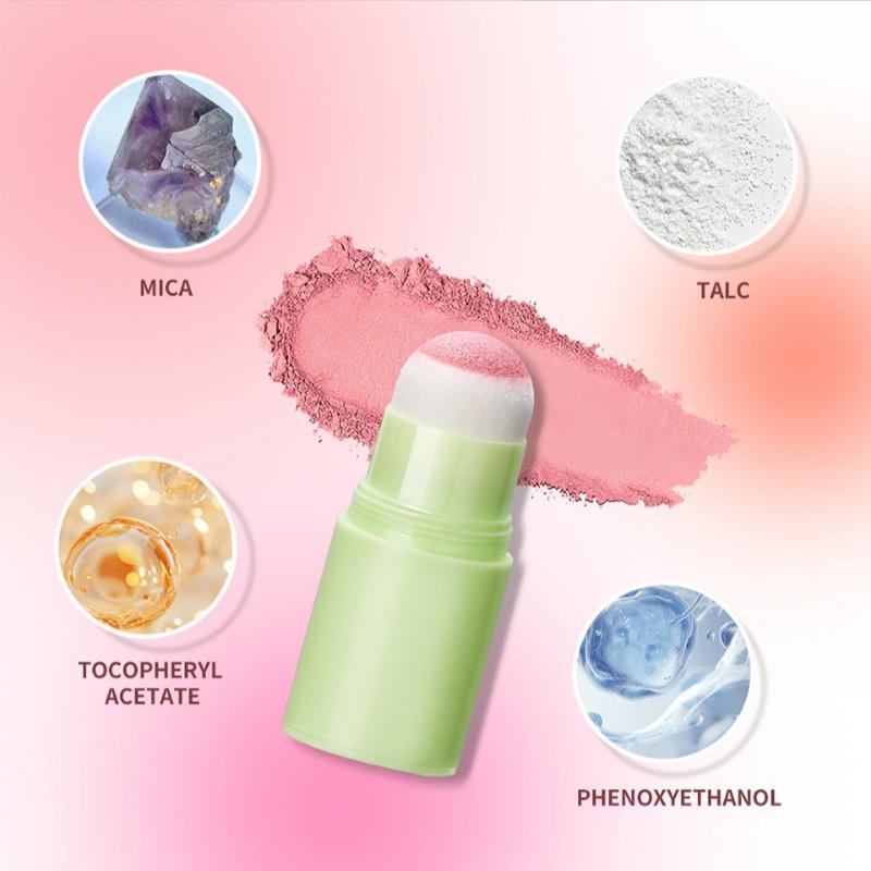 3-Farben Schwamm Rouge Stick Matt Natürlich Lang anhaltendes Rouge Wasserdicht und Schweißfest für Wangen