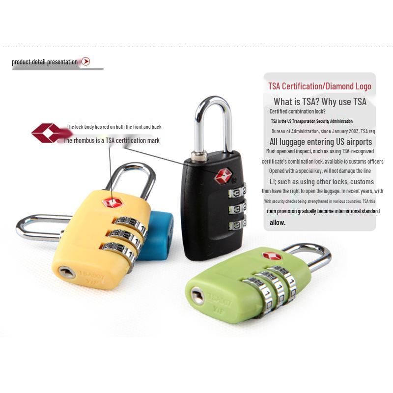 TSA Custom Combination Travel Luggage Zipper Lock (tsa335) - Secure Plastic Suitcase Lock for Traveling Abroad.
