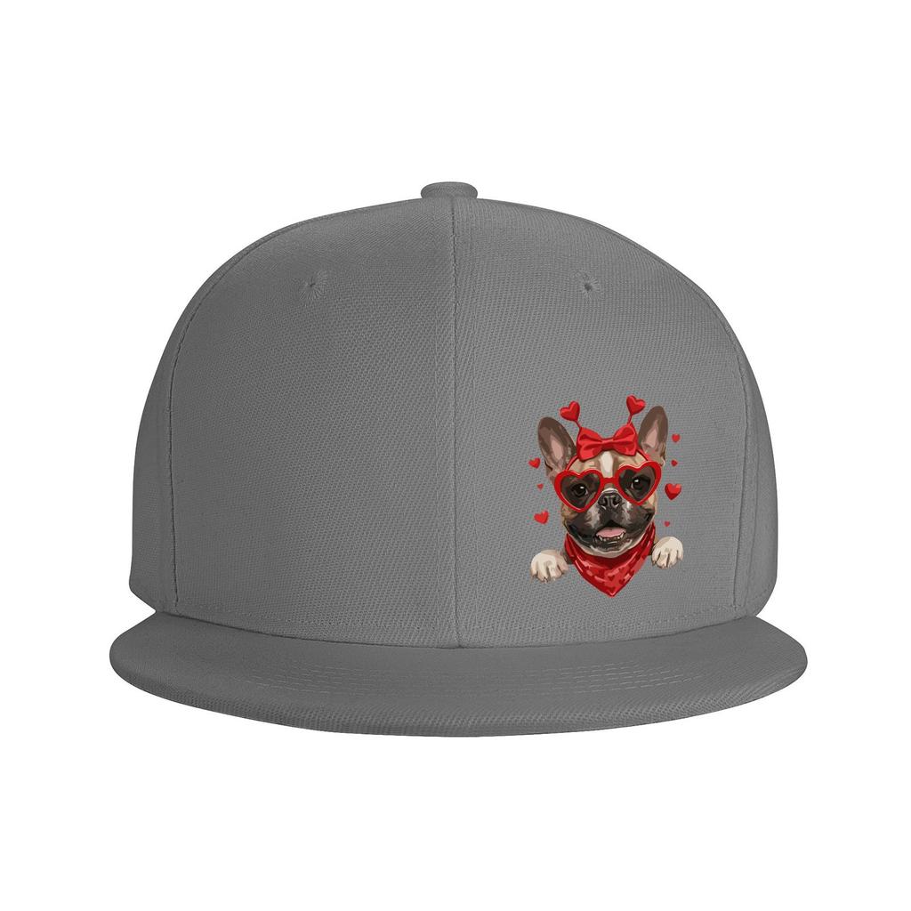 French Bulldog Valentine Love Dog Baseball Cap Adjustable Snapback Hat for Adults