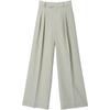 [Annuance] Women's Two-Tuck Wide Pants, Wrinkle-resistant, Washable, Polyester Wide Pants, Pants, Wide Bottoms, Commuting, Office, Casual, Beautiful,