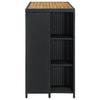VidaXL Table de bar avec rangement Noir 120x60x110 cm Résine tressée