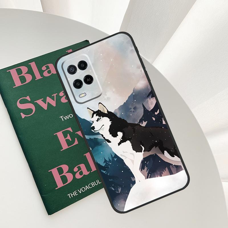 Alaskan Husky Dog Cute Puppy Case For Oppo A96 A76 A16 A15 A17 A52 A72 A54S A57S A58 A78 A98 A57 A77 A54 A74 A94 Cover