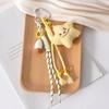 lovers cute Yellow Bear five-pointed star Backpack pendant ice cream braided rope Key Chain decoration