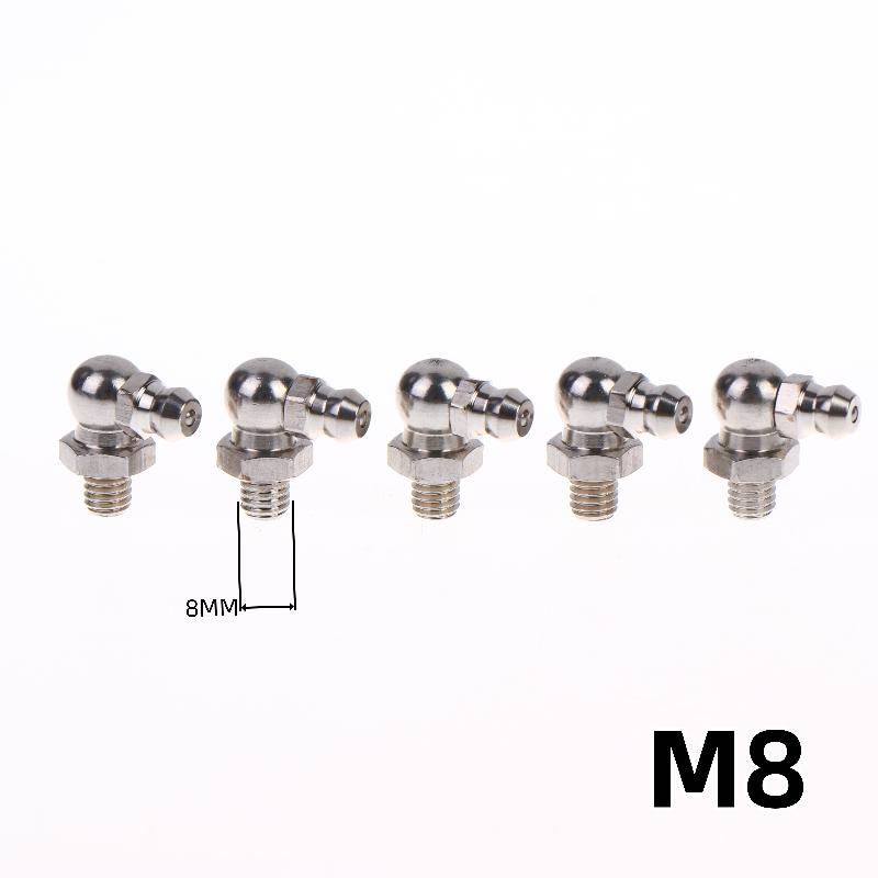 5/10Pcs Ss201 Ss304 Metric External Thread Straight Elbow Type Grease Nipple For Grease Gun Stainless Steel Grease Nipple