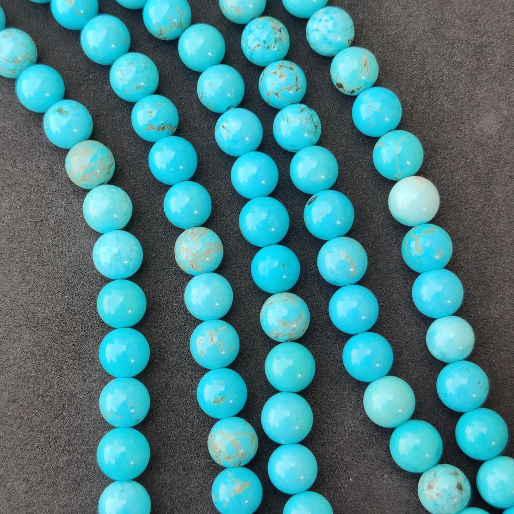 Beautiful Mint Blue Magnesite Turquoise Beads, Round Stone Beads, Loose Beads, 6MM 8MM 10MM Size Beads, 14-15 Inch Strand Beads.