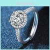Fashionable Women's Moissanite Ring Geometric Design Adjustable Opening
